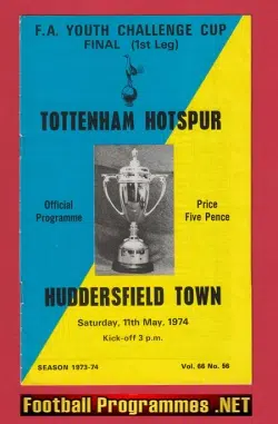 Tottenham Hotspur v Huddersfield Town 1974 - FA Youth Cup Final