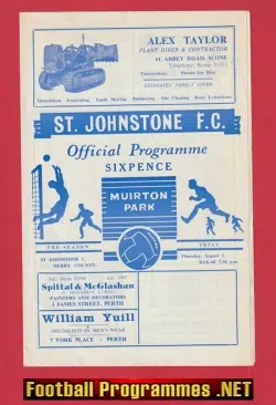 St Johnstone v Derby County 1968 – Pre Season Trial Match