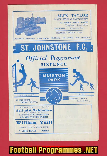 St Johnstone v Derby County 1968 – Pre Season Trial Match