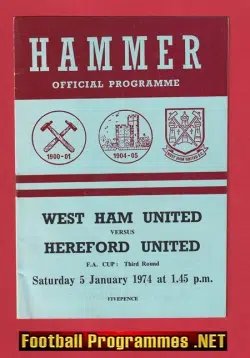 West Ham United v Hereford United 1974 – Bobby Moore Final Match