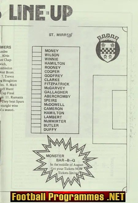 Cobh Ramblers v St Mirren 1986 - Ireland