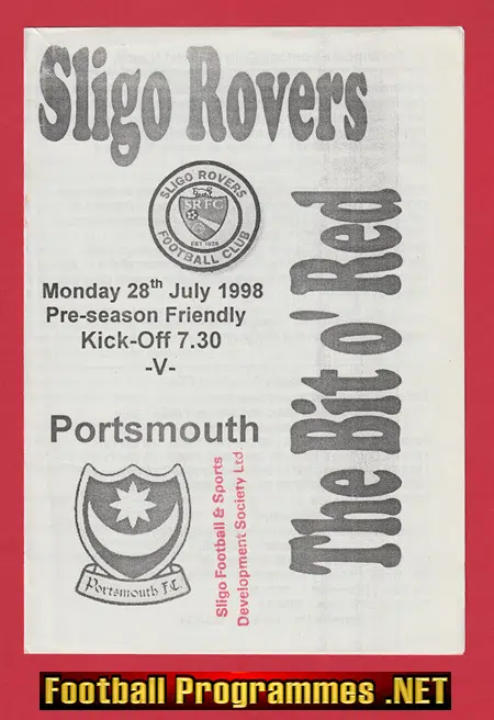 Sligo Rovers v Portsmouth 1998 – Ireland Friendly Match