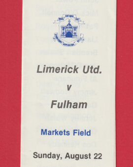 Limerick United v Fulham 1982 – Friendly Match Ireland