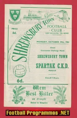 Shrewsbury Town v Spartak CKD 1964 – Challenge Match
