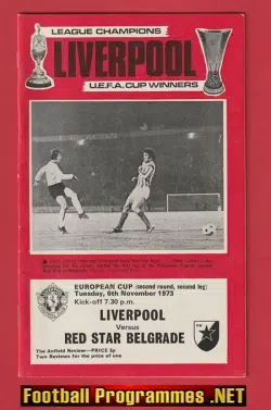 Liverpool v Red Star Belgrade 1973 - European Cup