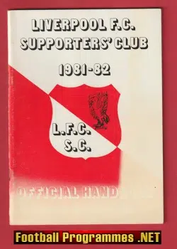 Liverpool Football Club Official Handbook 1981 - 1982