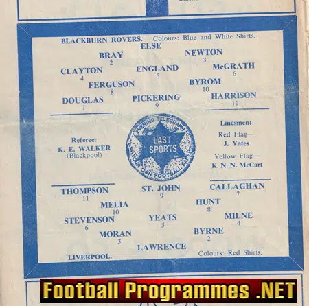 Blackburn Rovers v Liverpool 1963