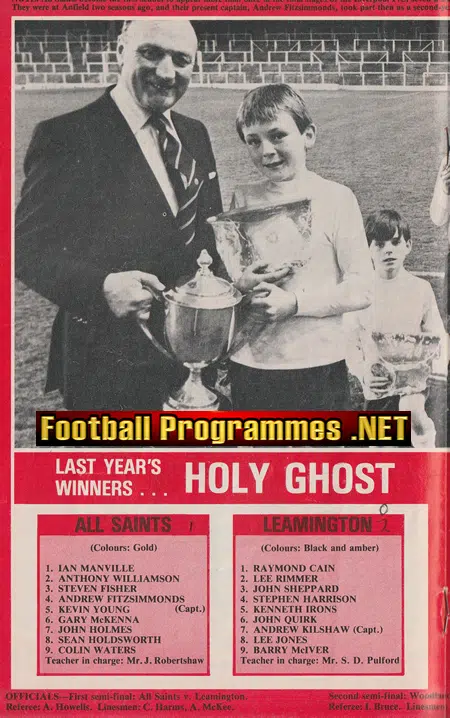 All Saints v Leamington 1982 - Woodlands v Malvern Liverpool Cup