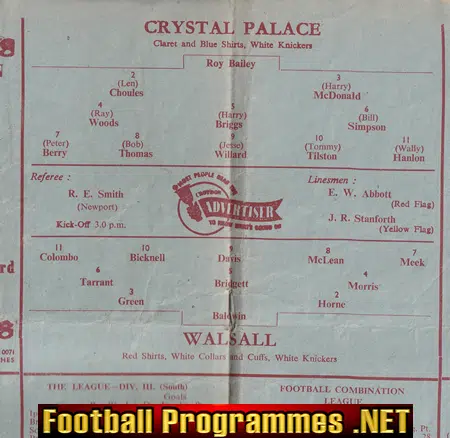 Crystal Palace v Vienna 1954 - Friendly Match