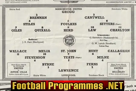 Manchester United v Liverpool 1962