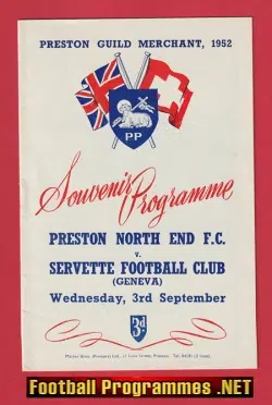 Preston North End v Servette 1952 - Friendly Match - Swiss Team