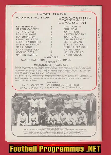 Workington v Lancashire League 1986 - George Best
