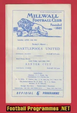 Millwall v Hartlepool United 1962