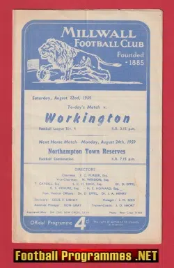 Millwall v Workington 1959