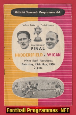 Huddersfield Rugby v Wigan 1950 Championship Cup Final Man City