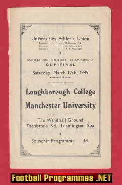 Loughborough College v Manchester University 1949 – Cup Final
