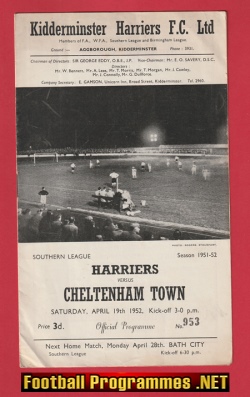 Kidderminster Harriers v Cheltenham Town 1952