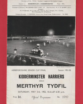Kidderminster Harriers v Merthyr Tydfil 1952 – Senior Cup Final