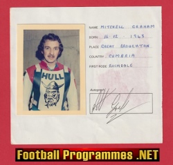 Hull Speedway Graham Mitchell Signed Autograph Bio Sheet 1970s