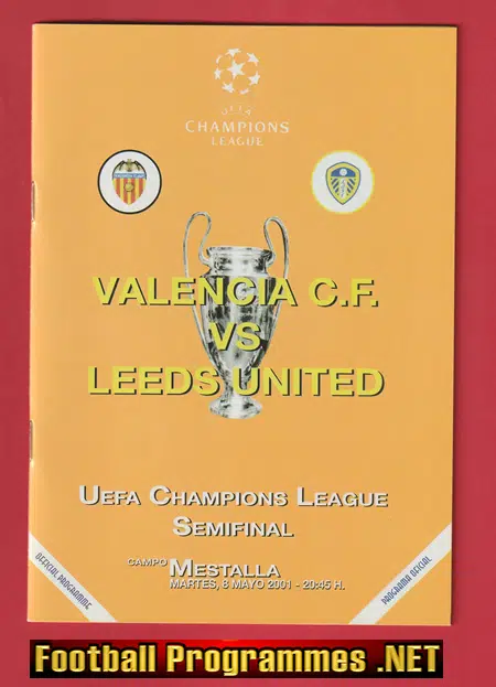 Valencia v Leeds United 2001 – Spain + Newspaper Souvenir