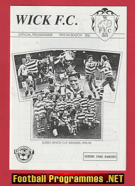 Wick v QPR 1993 – Official Football Programme