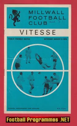 Millwall v Vitesse 1970 - Friendly Match Holland Dutch Team