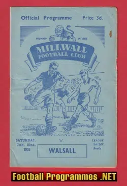 Millwall v Walsall 1955