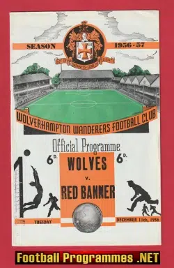 Wolves Wolverhampton v Red Banner 1956 – 1950s Programme