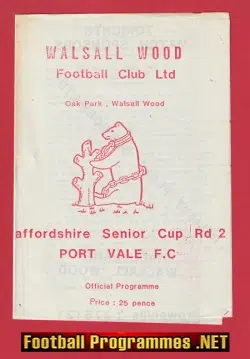 Walsall Wood v Port Vale 1987 – Staffordshire Senior Cup