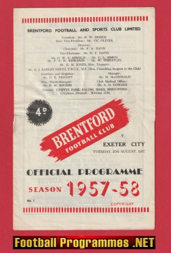 Brentford v Exeter City 1957
