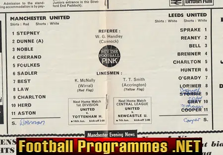 Manchester United v Leeds United 1966 - Man Utd