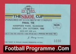 Aberdeen v Hibernian Hibs 1985 Scottish League Cup Final Hampden
