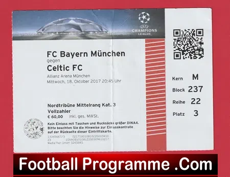 Bayern Munich v Glasgow Celtic 2017 – Football Ticket Germany