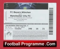 Bayern Munich v Manchester City 2011 – Football Ticket Germany