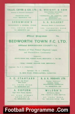 Bedworth Town v Atherstone Town 1966
