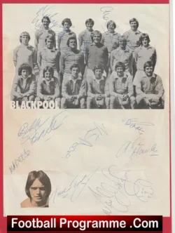 Blackpool Football Club Multi Signed Team Picture 1975 - 1976 - football memorabilia