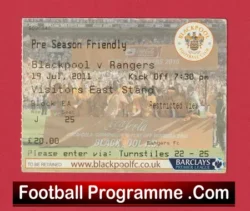 Blackpool v Glasgow Rangers 2011 – Football Ticket Friendly
