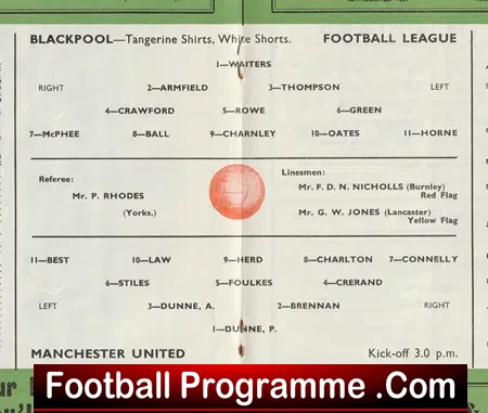 Blackpool v Manchester United 1964 - Man United