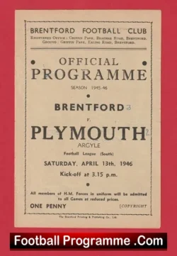Brentford v Plymouth Argyle 1946