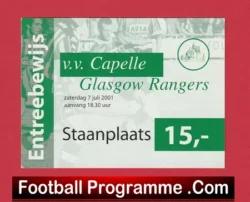 Capelle v Glasgow Rangers 2001 – Football Ticket Holland Dutch