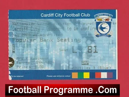Cardiff City v QPR 2003 – Ticket Division Two Play Off