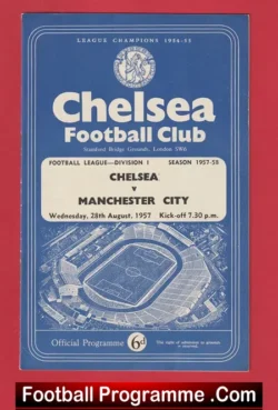 Chelsea v Manchester City 1957 - football programme