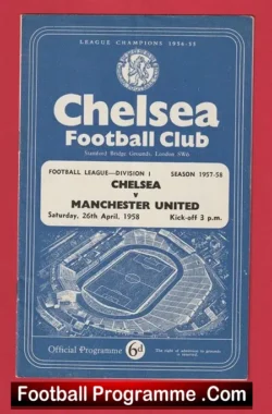 Chelsea v Manchester United 1958 - Munich Season - football programme