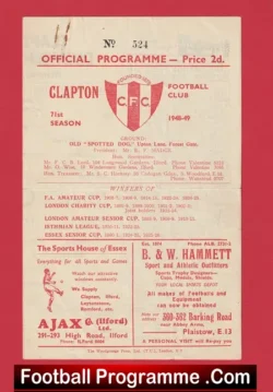 Clapton v Dulwich Hamlet 1949 – 1940s