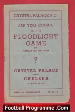 Crystal Palace v Chelsea 1953 - football programme