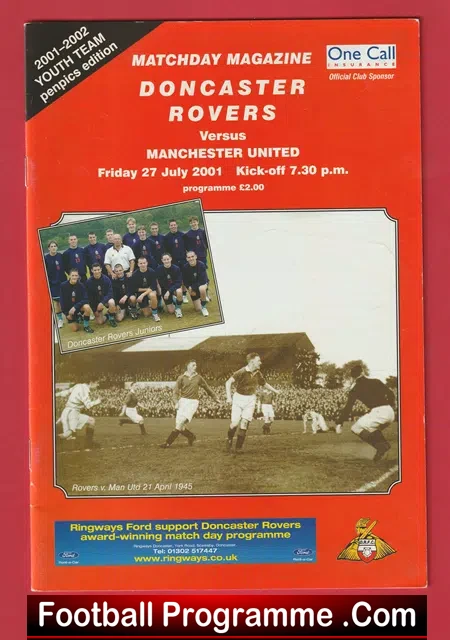 Doncaster Rovers v Manchester United 2001 - Youth Match