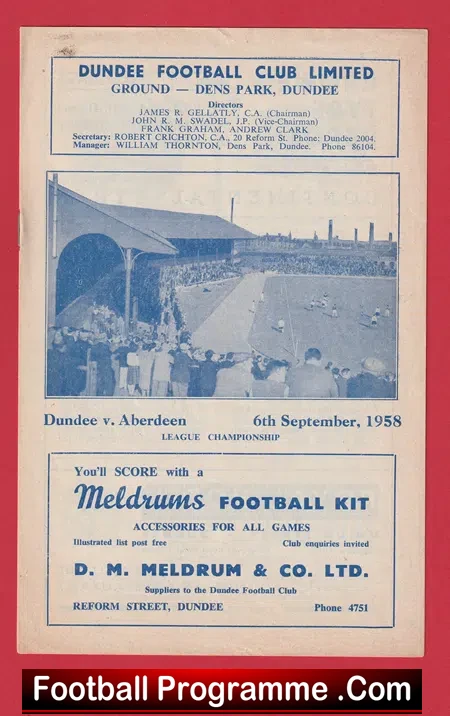 Dundee v Aberdeen 1958 – Scotland