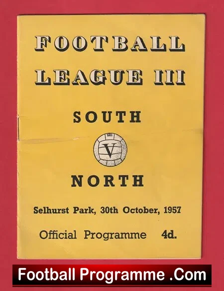 England Football League South v North 1957 – at Selhurst Park