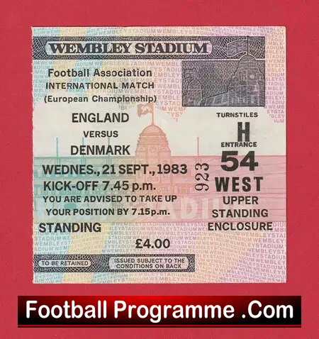 England v Scotland 1983 – Football Ticket at Wembley London