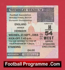 England v Scotland 1983 – Football Ticket at Wembley London